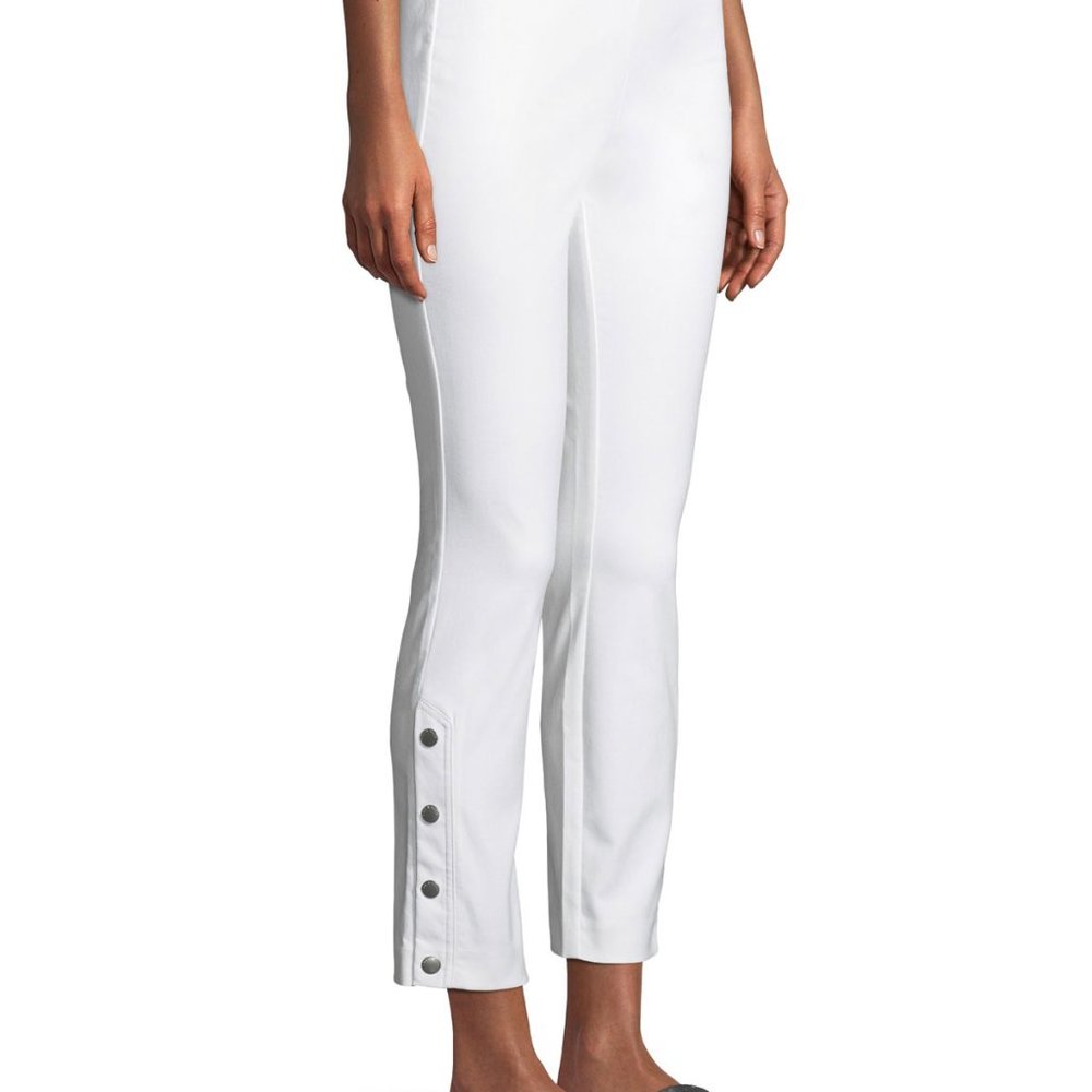 Rag and Bone Simone Cropped Side-Snap Pants White